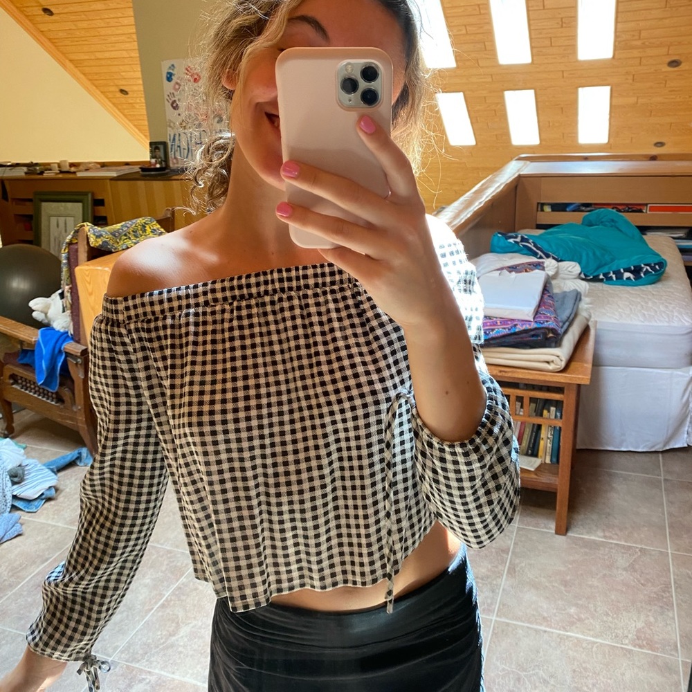 Kendall and Kylie off the shoulder top